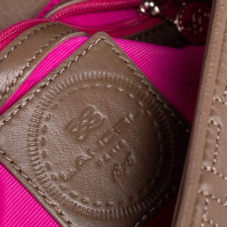 Pre Owned Lancel Brown Quilted Leather Flap Chain Shoulder Bag