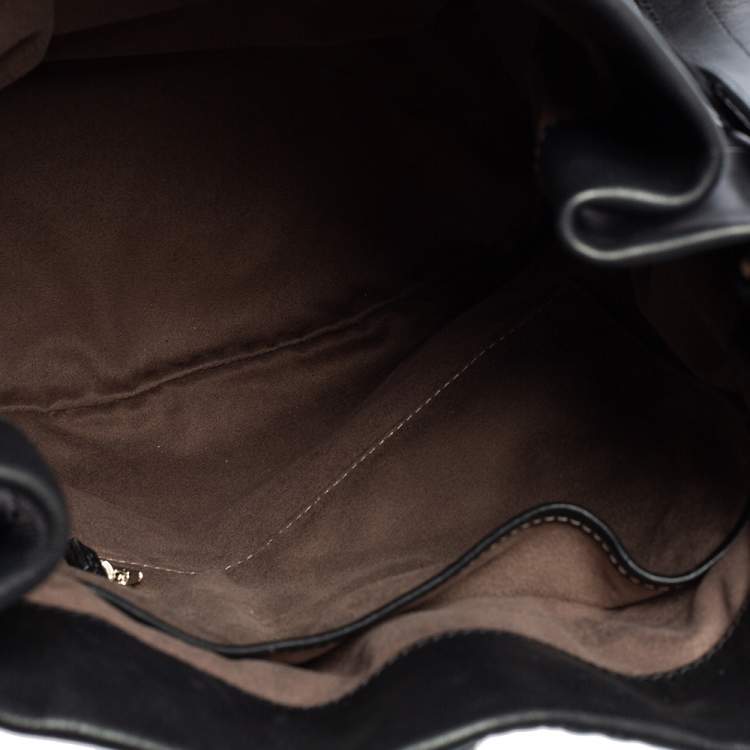 Pre Owned Lancel Black Leather Bucket Hobo