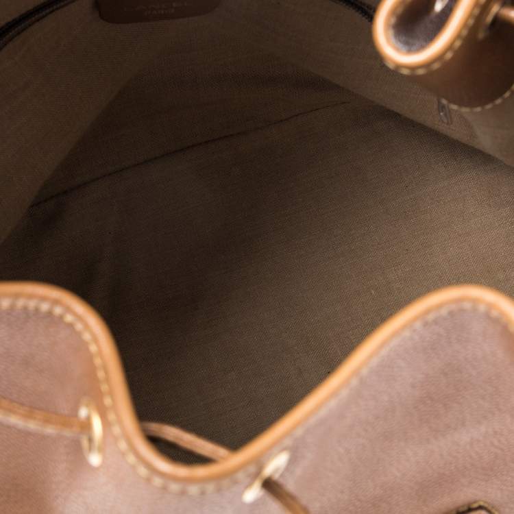 Pre Owned Lancel Brown Leather Drawstring Bucket Bag