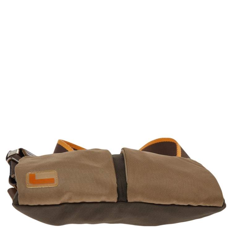 Pre Owned Lancel Brown Fabric Pocket Messenger