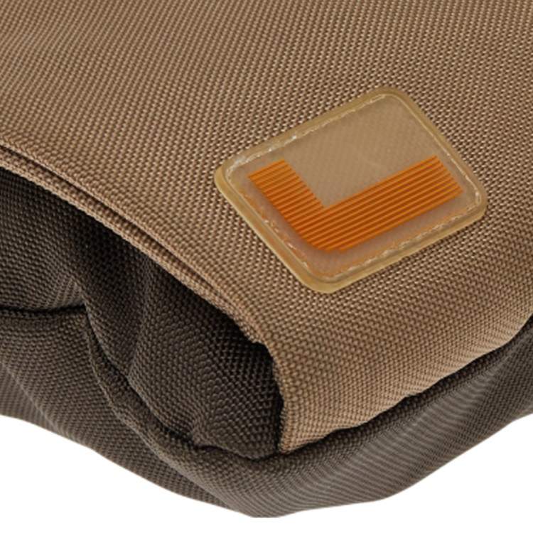 Pre Owned Lancel Brown Fabric Pocket Messenger