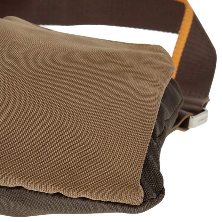 Pre Owned Lancel Brown Fabric Pocket Messenger