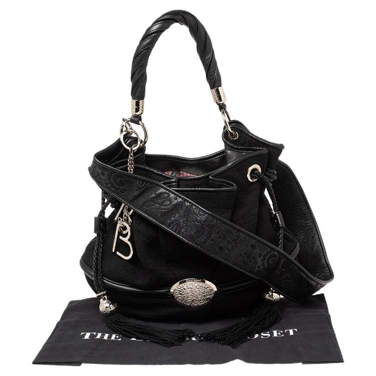Pre Owned Lancel Black Fabric and Leather Le Brigitte Bardot Hobo