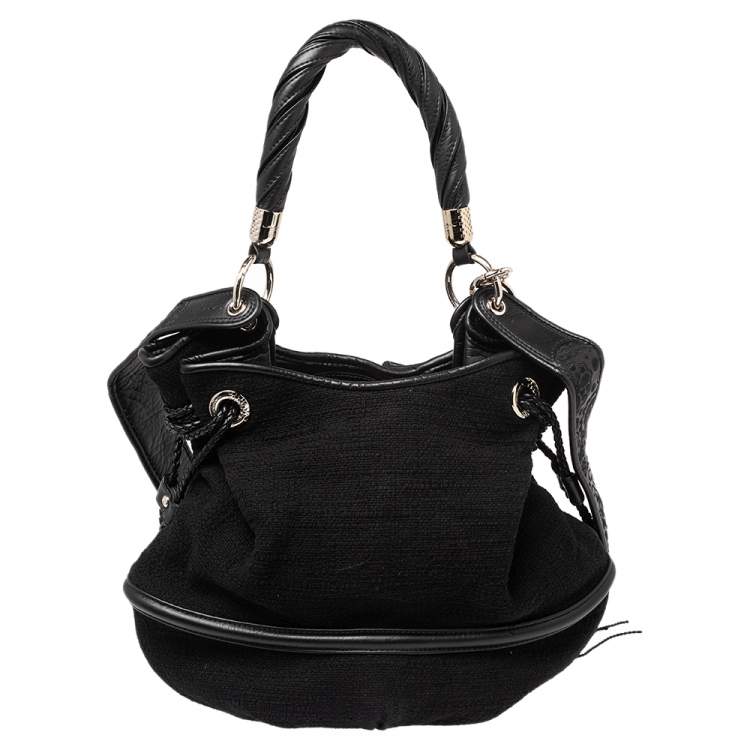 Pre Owned Lancel Black Fabric and Leather Le Brigitte Bardot Hobo