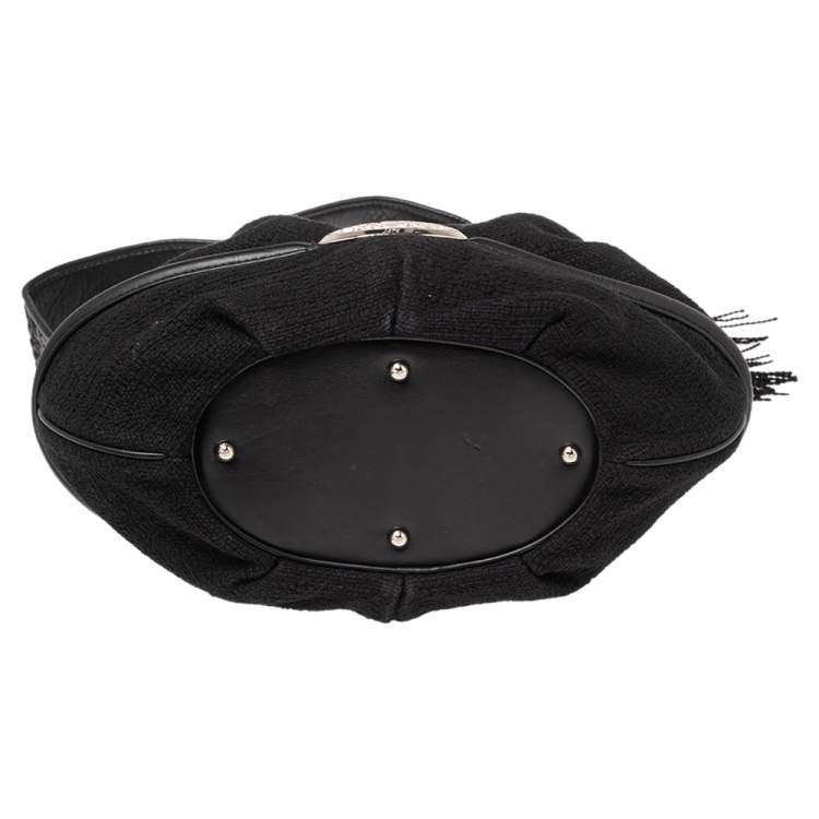 Pre Owned Lancel Black Fabric and Leather Le Brigitte Bardot Hobo