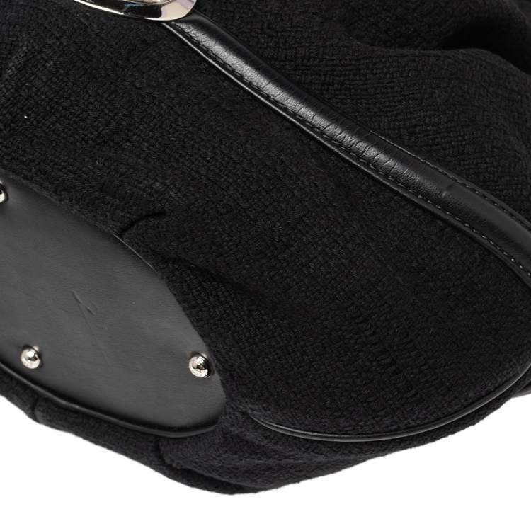 Pre Owned Lancel Black Fabric and Leather Le Brigitte Bardot Hobo