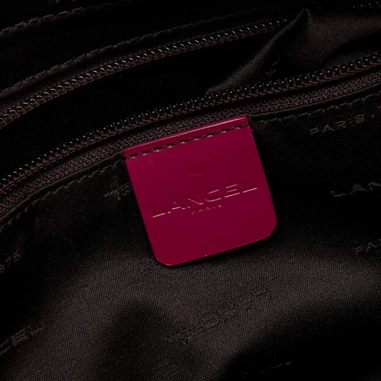 Pre Owned Lancel Pink Canvas And Leather Shoulder Bag