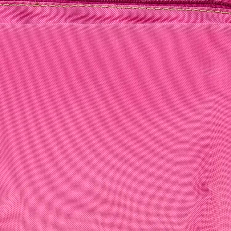 Pre Owned Lancel Pink Canvas And Leather Shoulder Bag