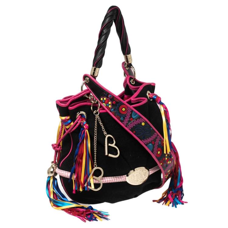 Pre Owned Lancel Multicolor Fabric And Leather Collectible Edition 753 of 888 Bardot Bucket Bag
