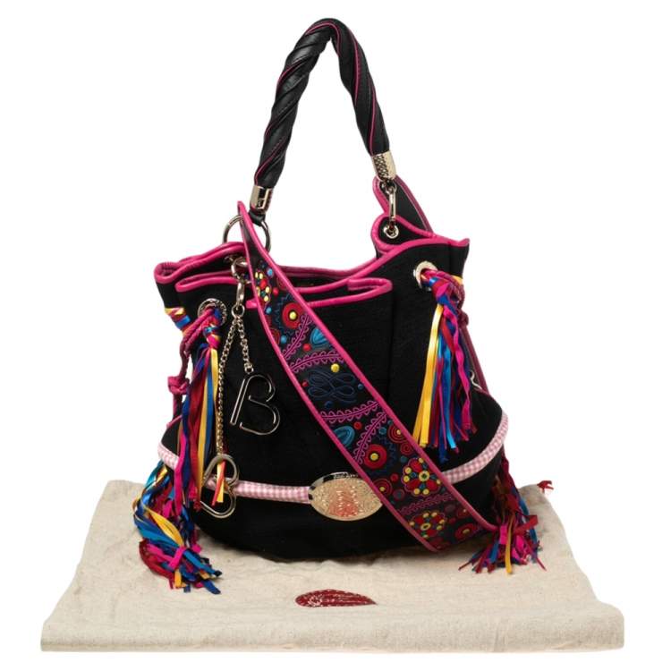 Pre Owned Lancel Multicolor Fabric And Leather Collectible Edition 753 of 888 Bardot Bucket Bag