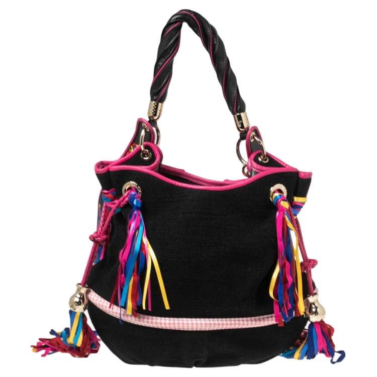 Pre Owned Lancel Multicolor Fabric And Leather Collectible Edition 753 of 888 Bardot Bucket Bag