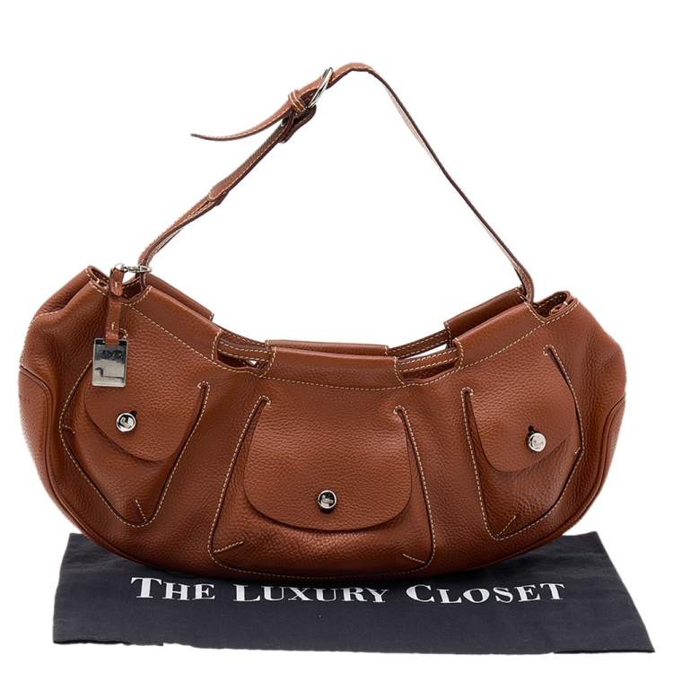 Pre Owned Lancel Brown leather Multipocket Shoulder Bag