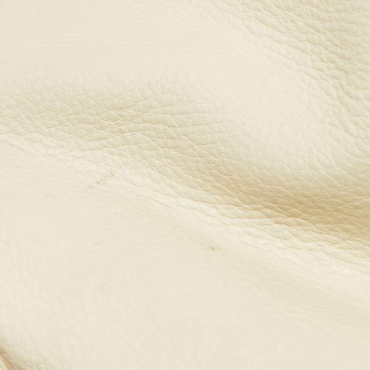 Pre Owned Lancel White/Brown Leather Premiere Flirt Bucket Bag