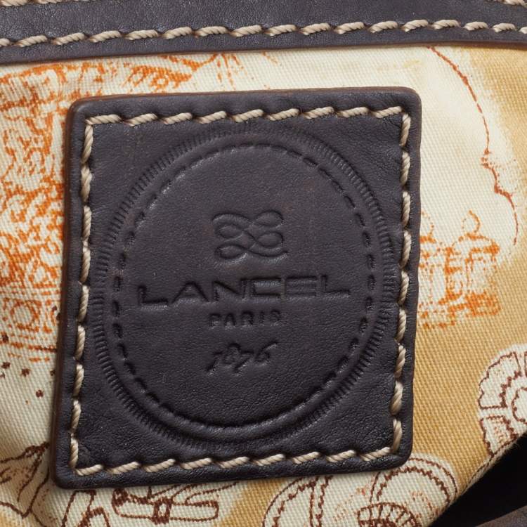 Pre Owned Lancel Dark Brown Leather Front Pocket Hobo