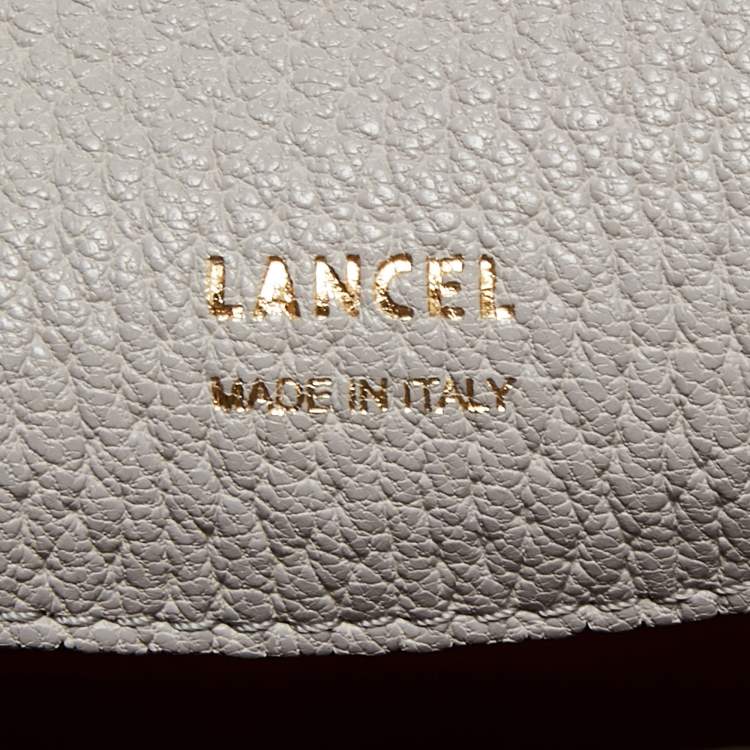 Pre Owned Lancel Grey Grained Leather Pia De Lancel Crossbody Bag