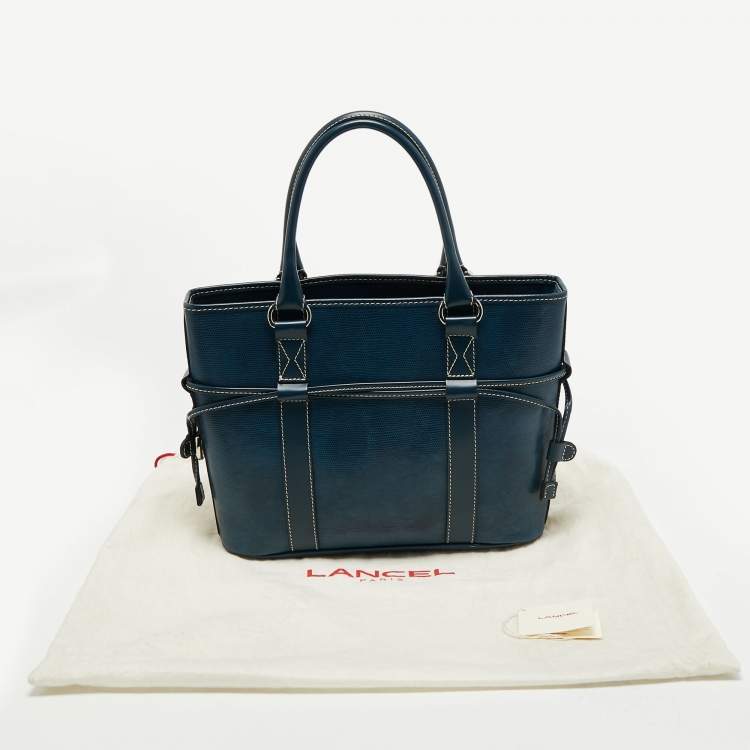 Pre Owned Lancel Blue Leather Shoulder Bag