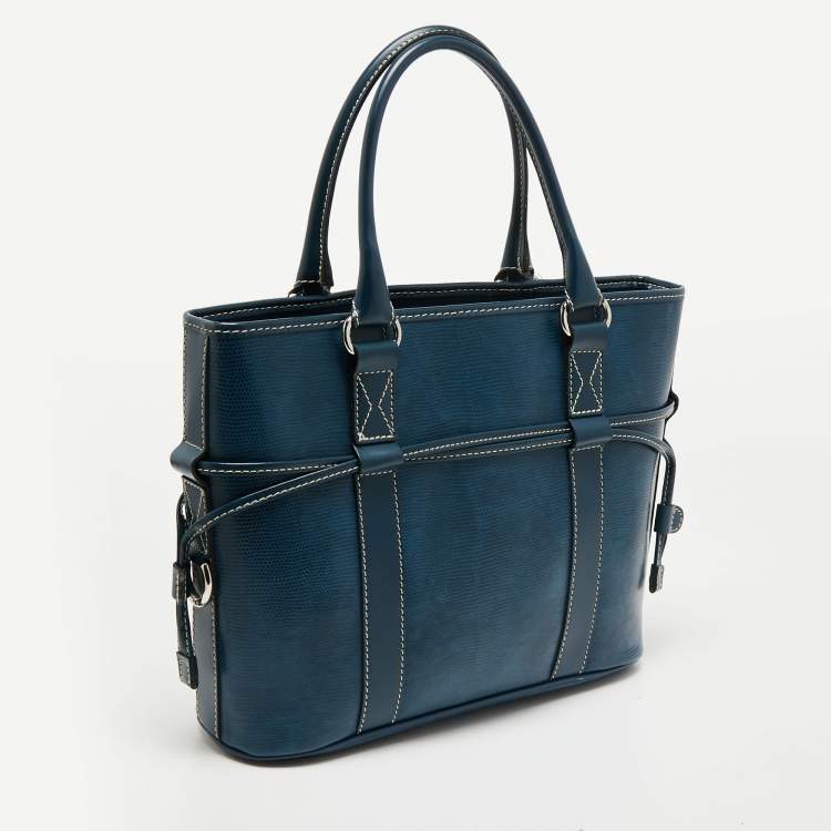Pre Owned Lancel Blue Leather Shoulder Bag