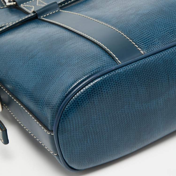 Pre Owned Lancel Blue Leather Shoulder Bag