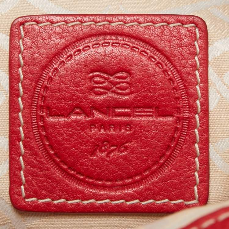 Pre Owned Lancel Red Leather Premier Flirt Bucket Bag