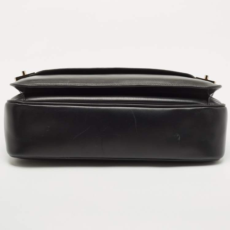 Pre Owned Lancel Black Leather L De Lancel Top Handle Bag