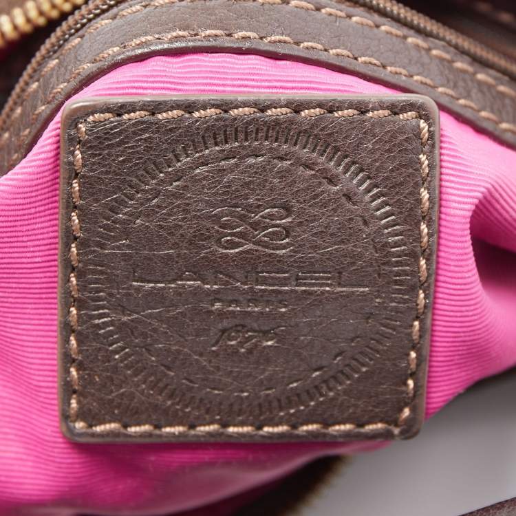 Pre Owned Lancel Dark Brown Leather Delice Tassel Hobo
