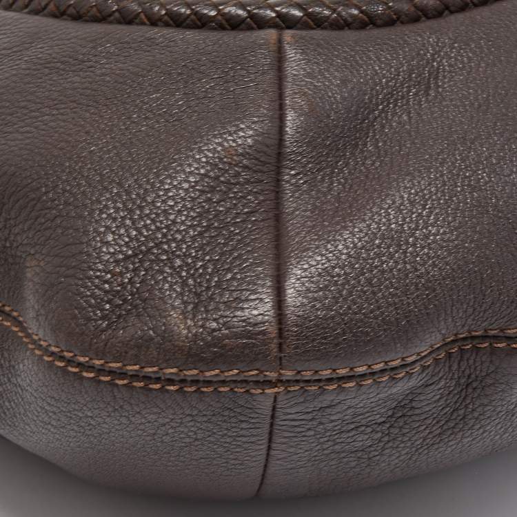 Pre Owned Lancel Dark Brown Leather Delice Tassel Hobo
