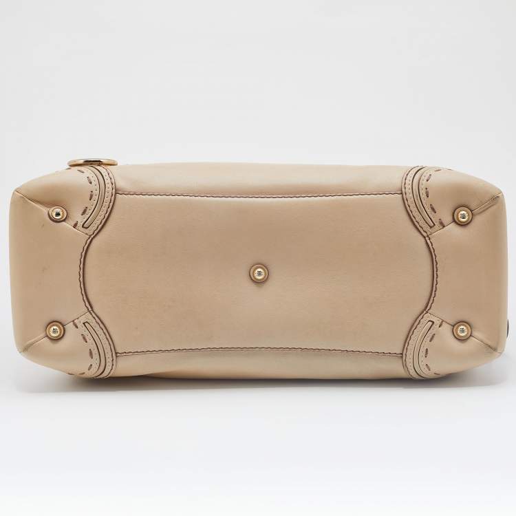 Pre Owned Lancel Beige Leather Adjani Satchel