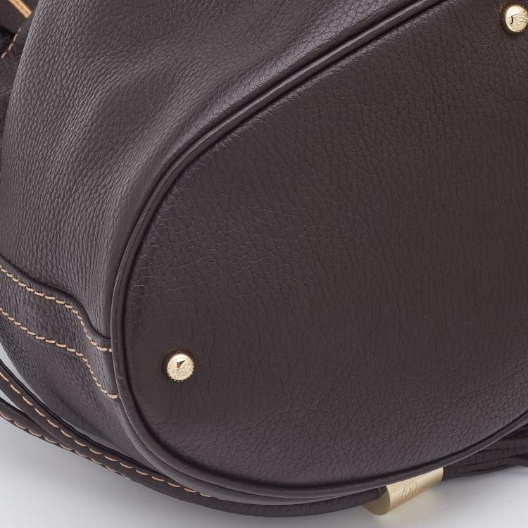 Pre Owned Lancel Dark Brown Leather Premier Flirt Bucket Bag