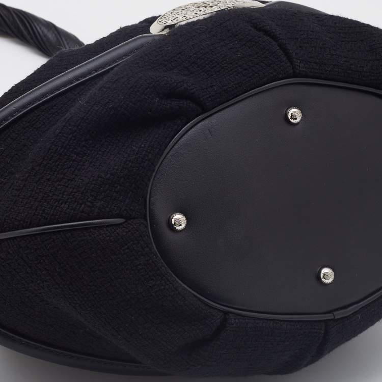 Pre Owned Lancel Black Canvas and Leather Le Brigitte Bardot Hobo