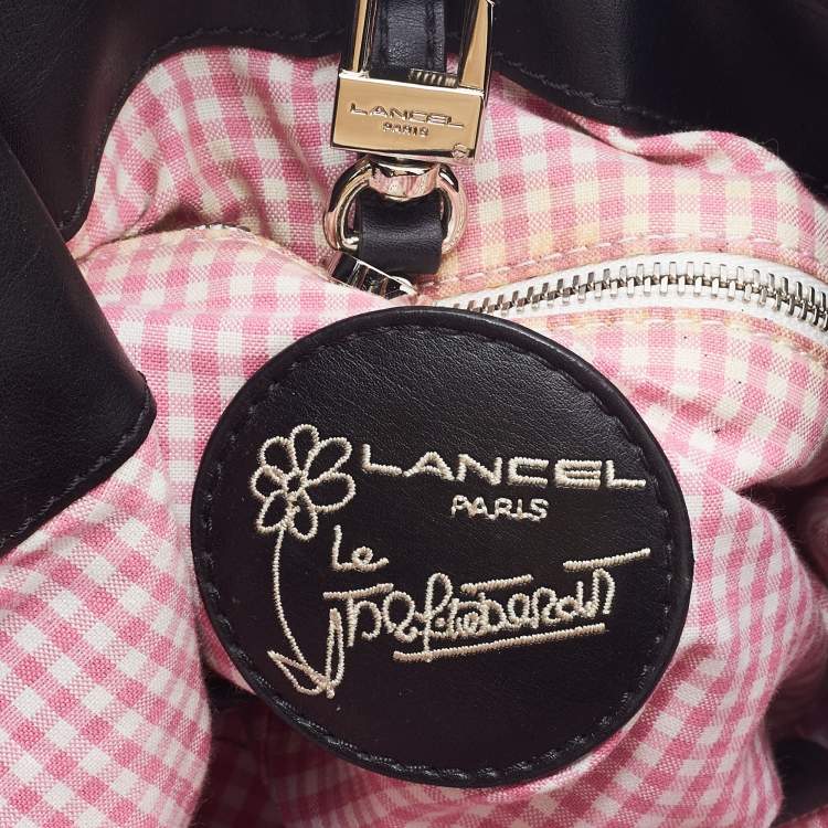 Pre Owned Lancel Black Canvas and Leather Le Brigitte Bardot Hobo