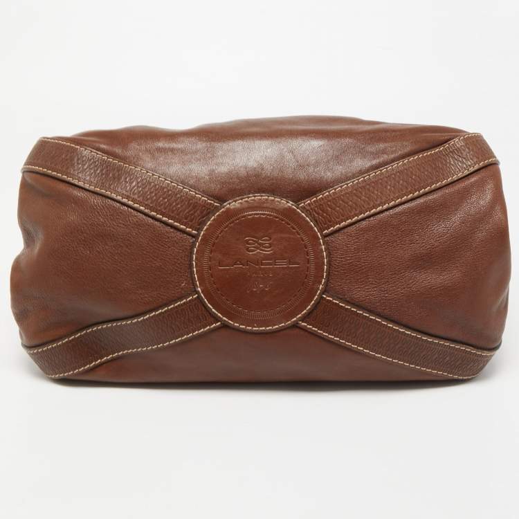 Pre Owned Lancel Brown Leather Drawstring Bucket Bag