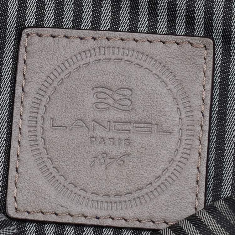 Pre Owned Lancel Grey Leather Envelope Flap Clutch Bag