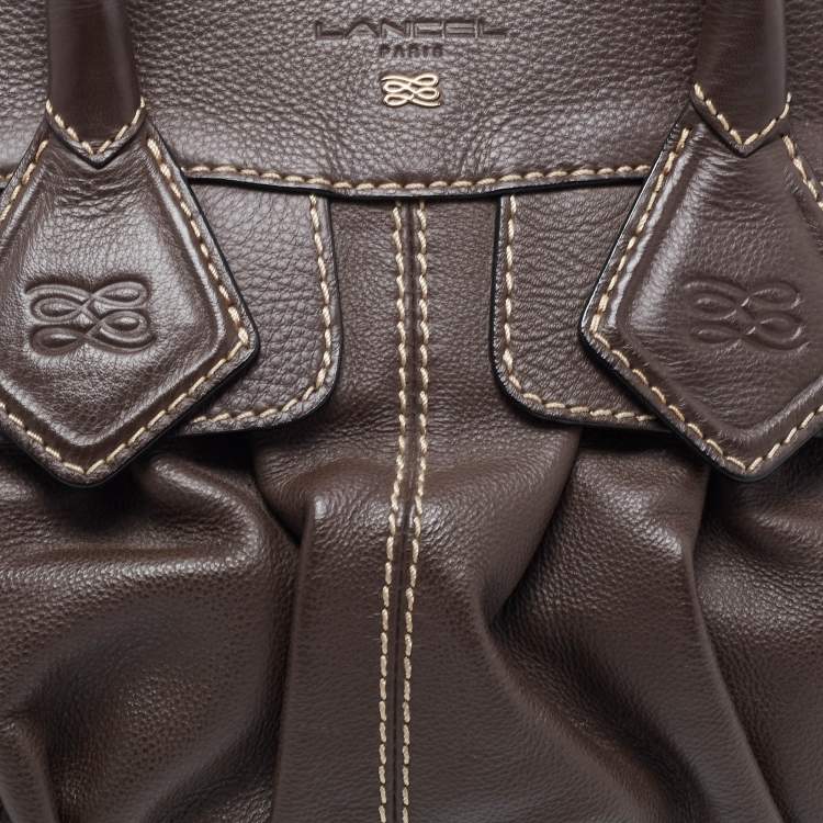 Pre Owned Lancel Choco Brown Leather Gousset Satchel