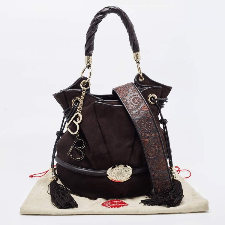Pre Owned Lancel Brown Suede and Leather Le Brigitte Bardot Hobo