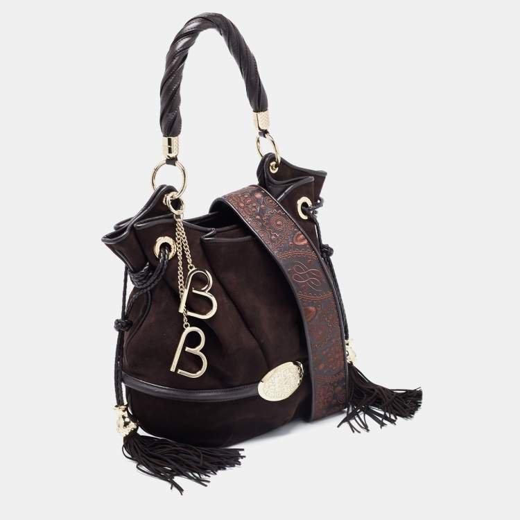 Pre Owned Lancel Brown Suede and Leather Le Brigitte Bardot Hobo