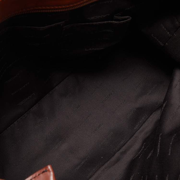 Pre Owned Lancel Brown Leather Zip Tote