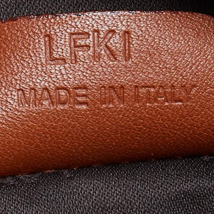 Pre Owned Lancel Brown Leather Zip Tote