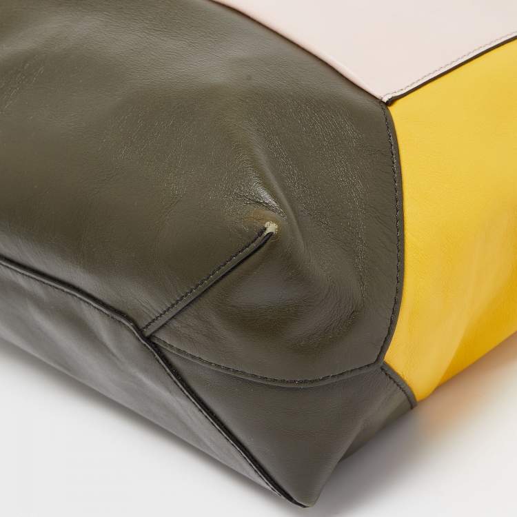 Pre Owned Lancel Multicolor Leather Block Envelope Tote