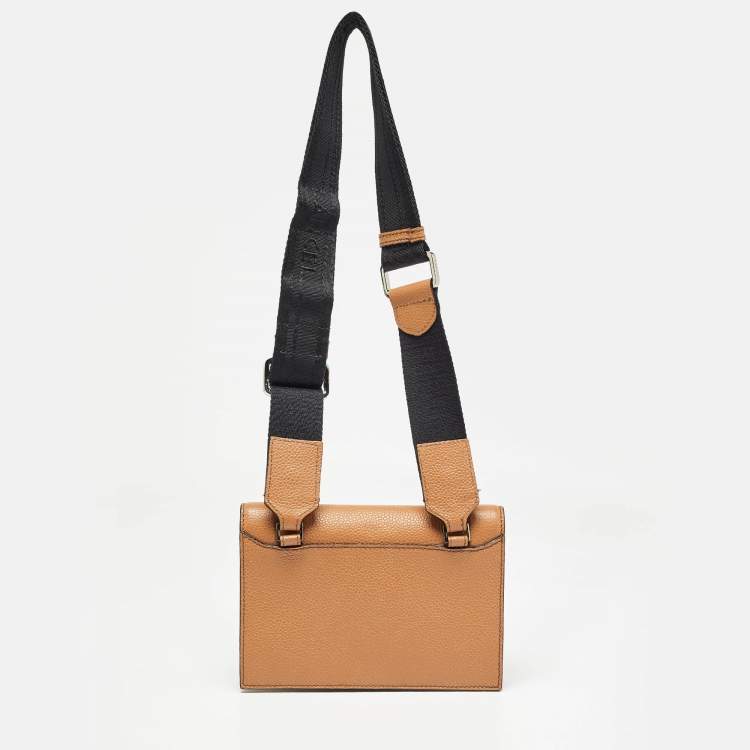 Pre Owned Lancel Brown/Black Leather Mini Neon de Lancel Crossbody Bag