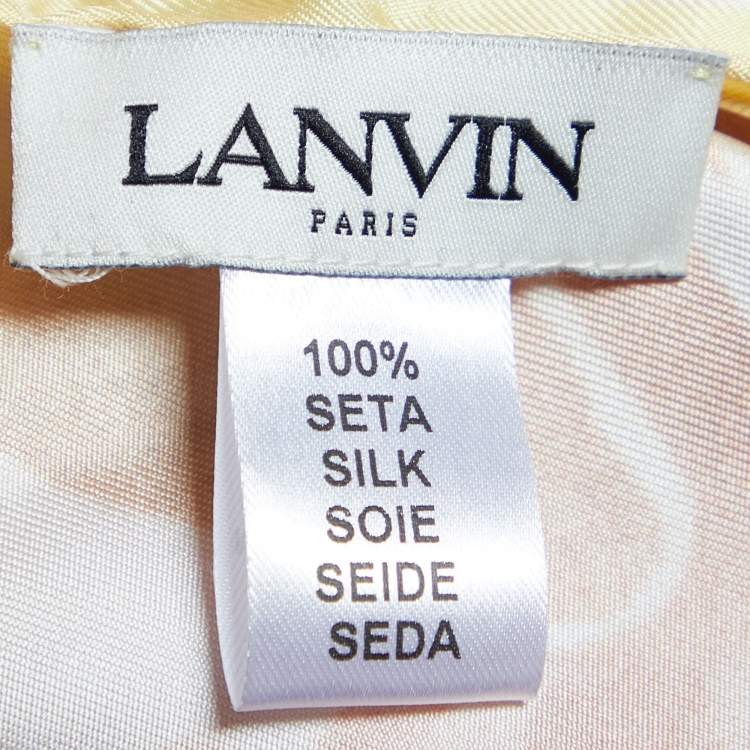 Pre Owned Lanvin Light Pink Apple Bag Printed Silk Square Scarf
