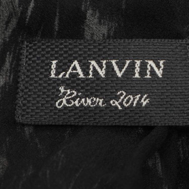 Pre Owned Lanvin Black/Cream Printed Silk Jumpsuit M