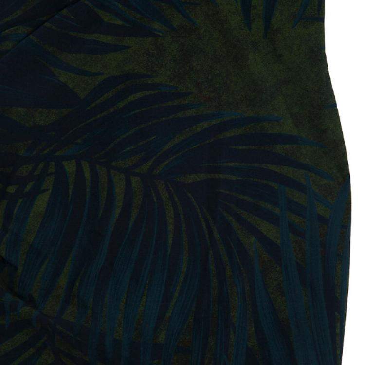 Pre Owned Lanvin Palm Leaf Print Cocktail Dress S