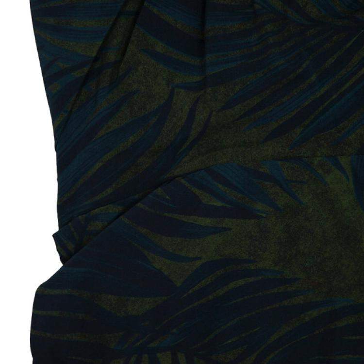 Pre Owned Lanvin Palm Leaf Print Cocktail Dress S