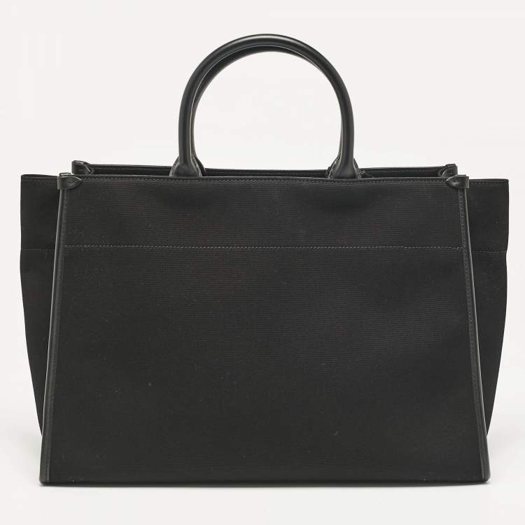 Pre Owned Lanvin Black Canvas and Leather Medium In & Out Tote