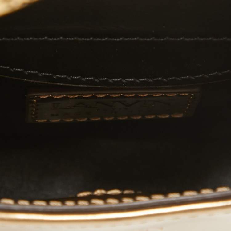Pre Owned Lanvin Bronze Patent Leather Nano Cat Hobo