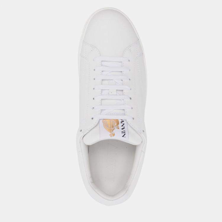 Pre Owned Lanvin Leather Sneaker in White Size 35