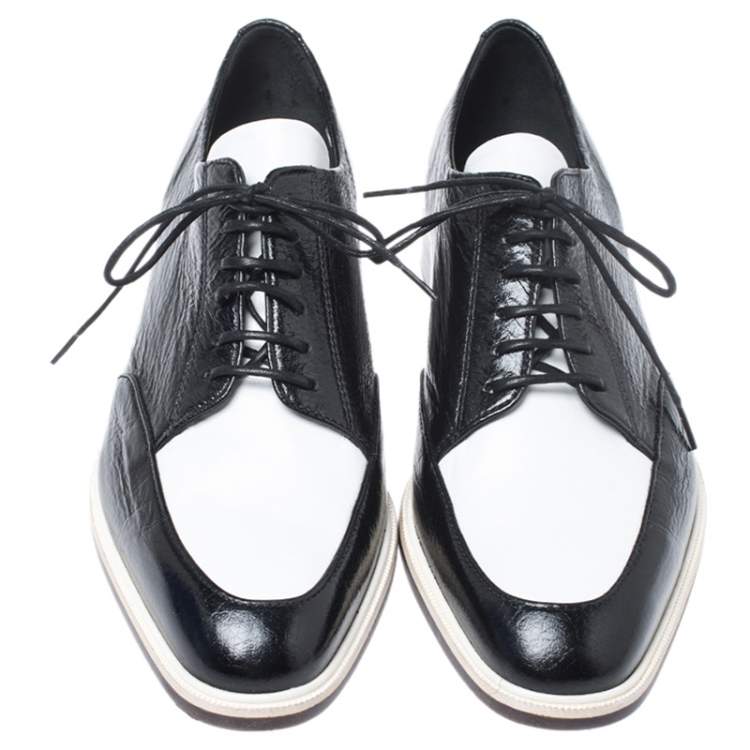 Pre Owned Lanvin Two Tone Leather Derby Shoes Size 38