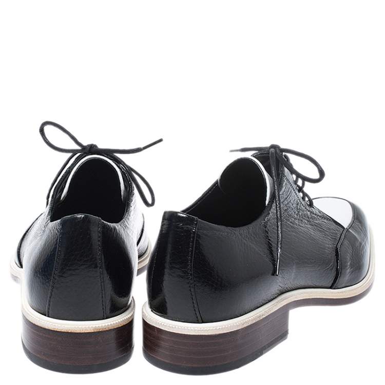 Pre Owned Lanvin Two Tone Leather Derby Shoes Size 38