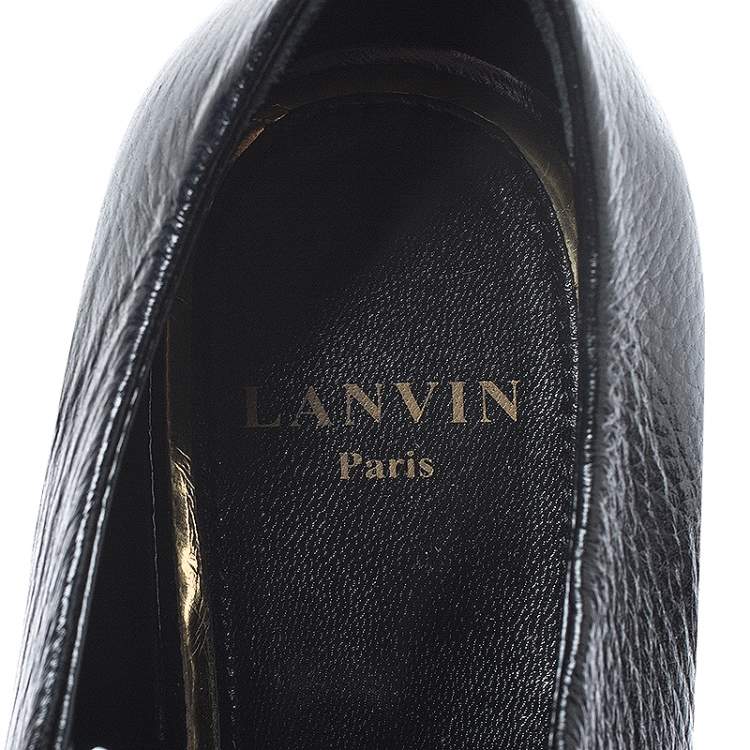 Pre Owned Lanvin Two Tone Leather Derby Shoes Size 38