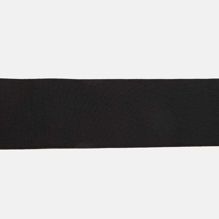 Pre Owned Lanvin Black Elastic and Fabric Snap Waist Belt 
